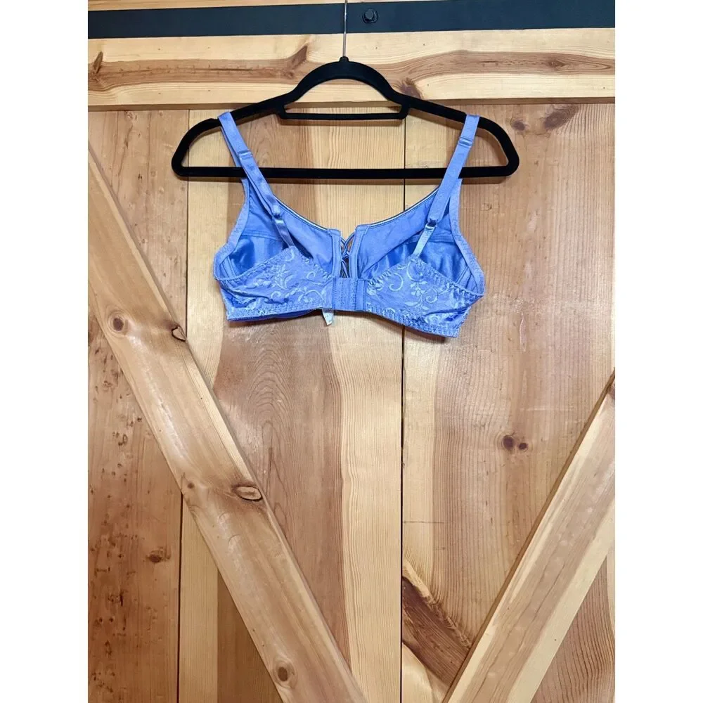 Vtg 90s Bali Fitting Tribute Bra 38C Purple Violet Lace Lingerie Unlined Retro